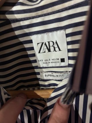 Camisa Zara Rayas Azul Talla S