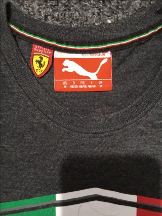 Camiseta Ferrari Gris Escudo Cavallino Rampante