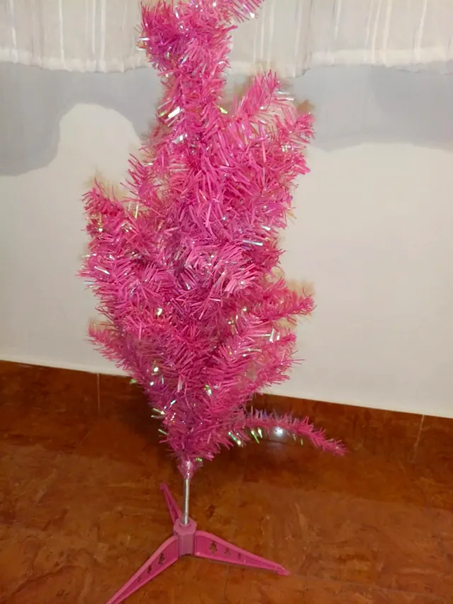 Árbol de Navidad Rosa Brillante, como nuevo