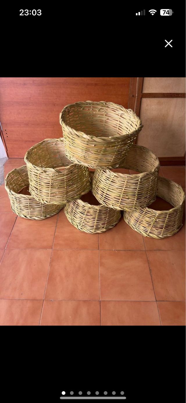 Cestas de mimbre para árbol de Navidad