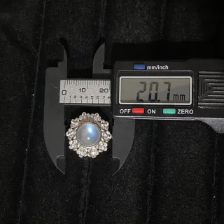 Anillo Acero Inoxidable Piedra Luna Natural