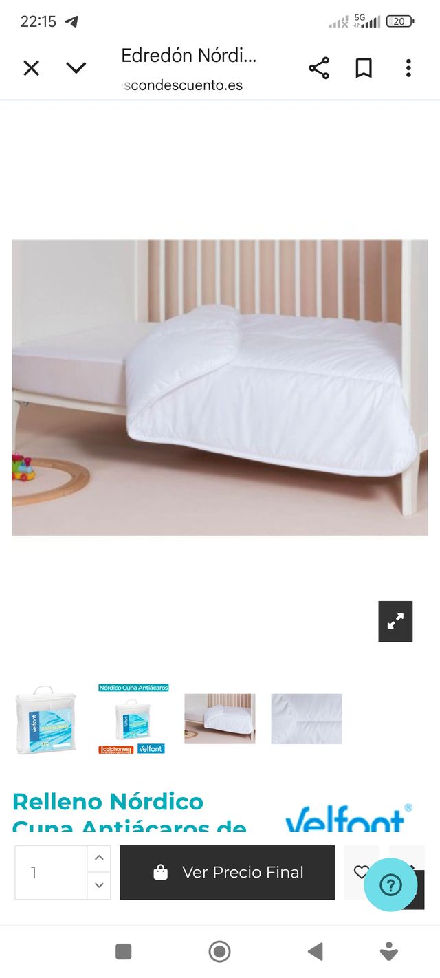 Nórdico Cuna Velfont Antiácaros