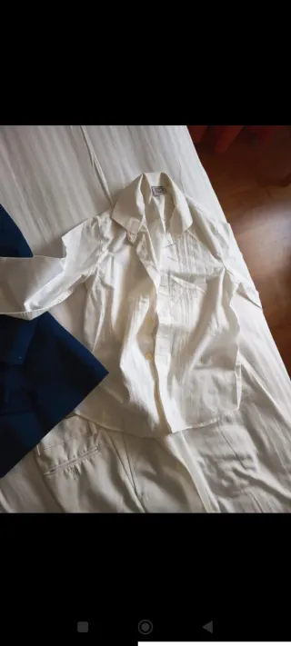 Traje de Comunión Antiguo Azul Marino
