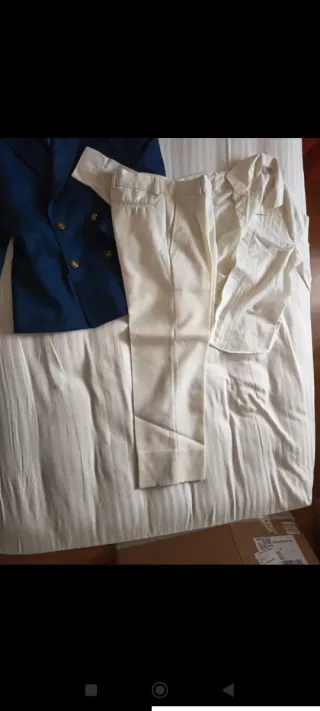 Traje de Comunión Antiguo Azul Marino