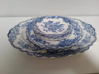 Vajilla Crown Ducal Azul Porcelana