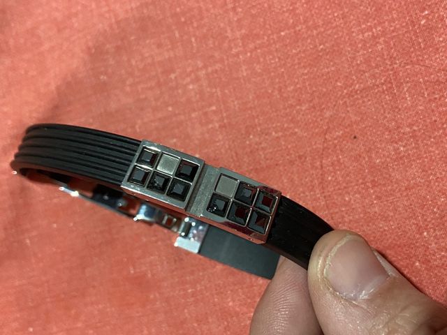 Pulsera Swarovski Negra y Plateada