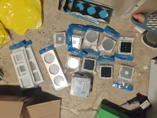 9 interruptores, cuadros y timbres de luz