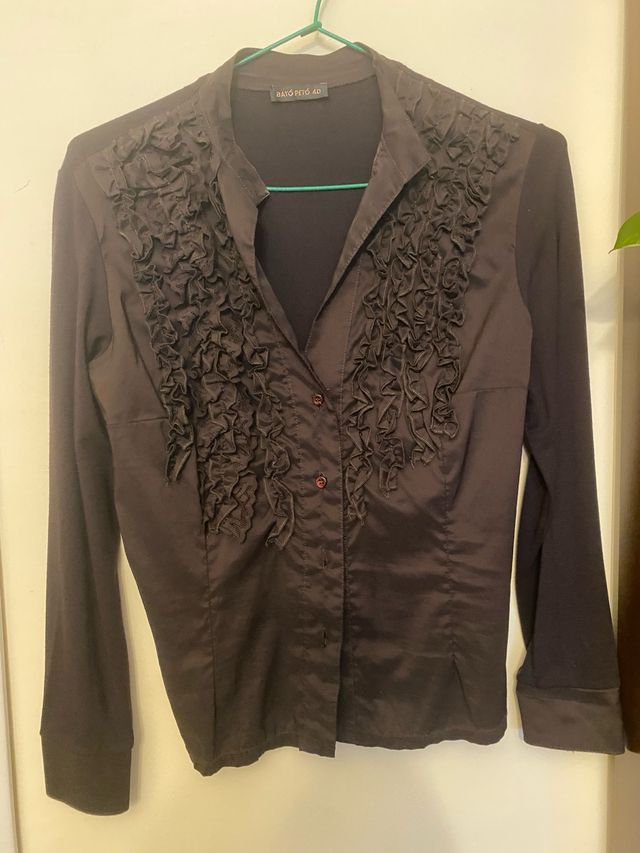 Camisa RATO PERO volantes marrón Talla M