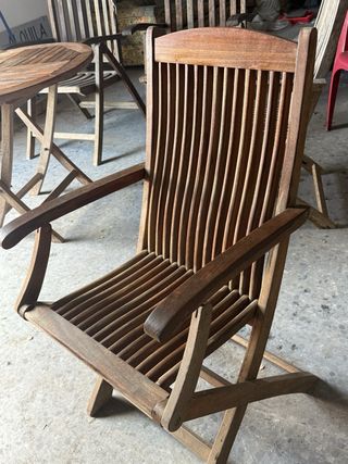 Conjunto Mesa y 4 Sillas Teka Exterior