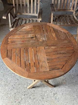 Conjunto Mesa y 4 Sillas Teka Exterior