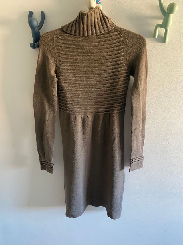 vestido punto marrón topo Xs