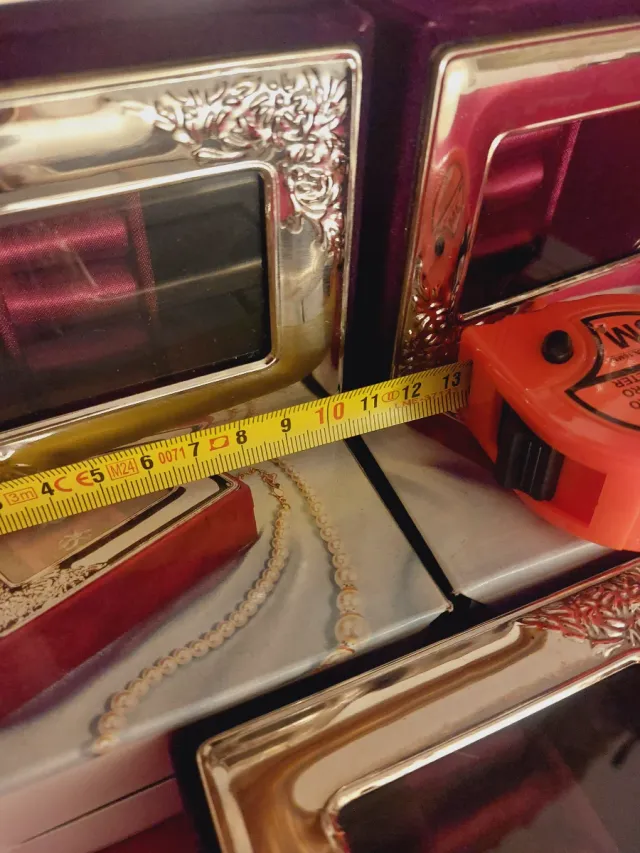 Joyeros vintage terciopelo baño plata lote de 5