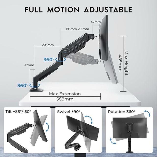 Supporto monitor 15-34" 12 kg 75x75 100x100 NUOVO