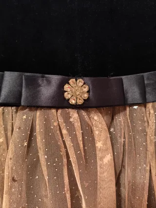 Vestido fiesta azul y rosa tul estrellas niña