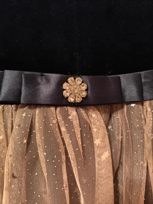 Vestido fiesta azul y rosa tul estrellas niña