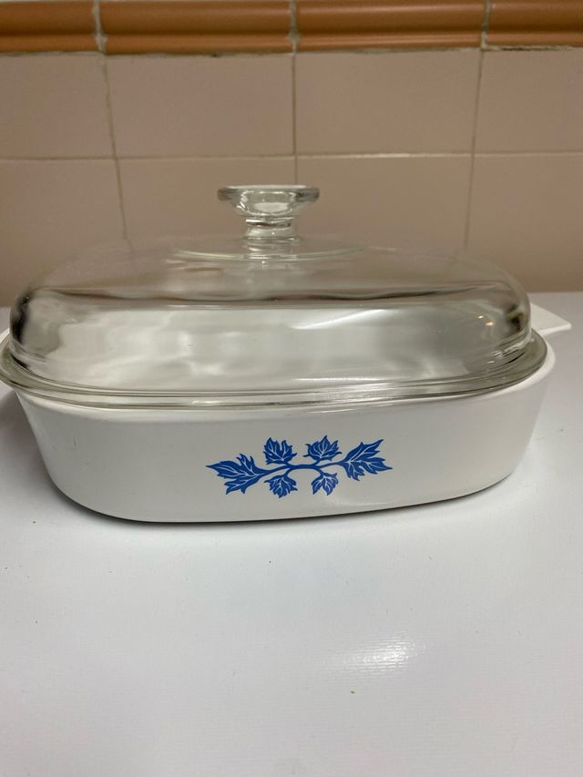 Casseruola vintage Pyroflan con coperchio in vetro