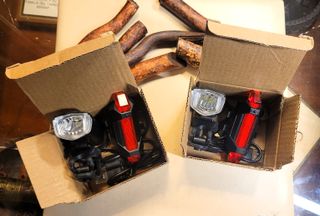 Doppio set 4 fari MTB BMX 2 anteriori + 2 posterio