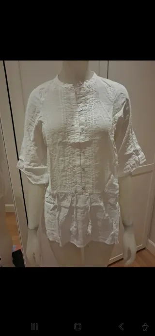 Blusón Mango Blanco Talla S