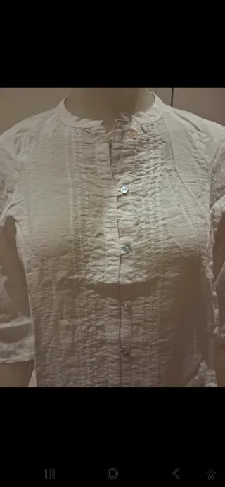 Blusón Mango Blanco Talla S