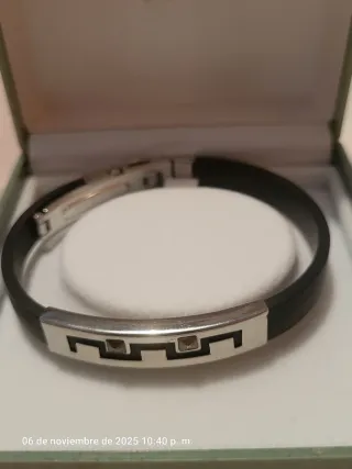 Pulsera Acero Inox y caucho hombre Lotus style