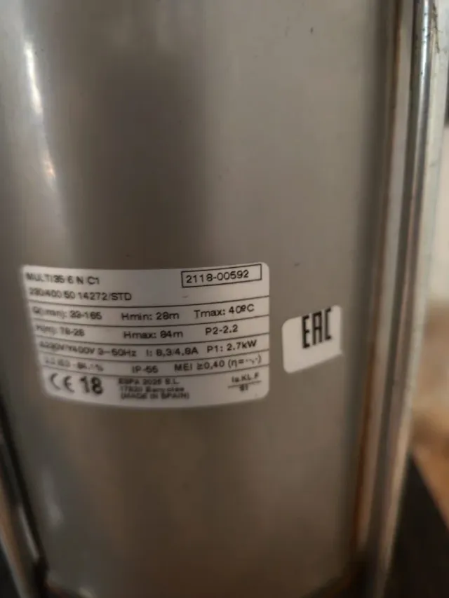 Bomba ESPA Speedrive V2 multi 35 6 trifasica