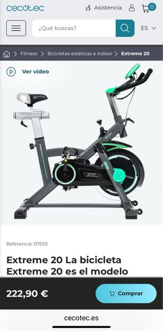 Bicicleta Indoor estática Cecotec Extreme 20