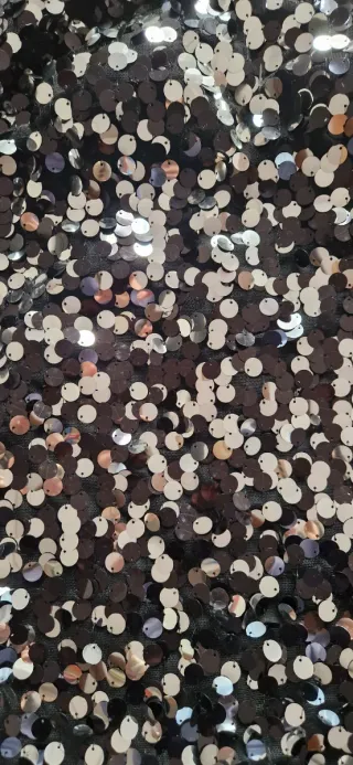 Vestido de fiesta lentejuelas negro y plata