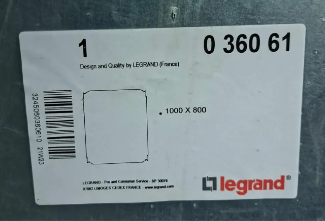 Placa ciega 1000 x 800mm Acero galvanizado Legrand