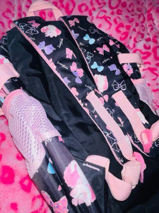 Mochila Escolar Weibo Negra y Rosa