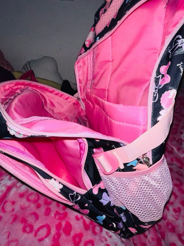 Mochila Escolar Weibo Negra y Rosa