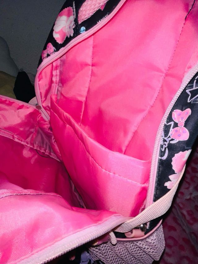 Mochila Escolar Weibo Negra y Rosa