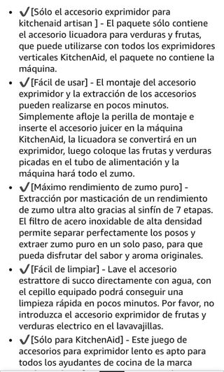 Accesorio exprimidor para KitchenAid artisan