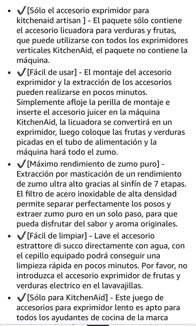 Accesorio exprimidor para KitchenAid artisan