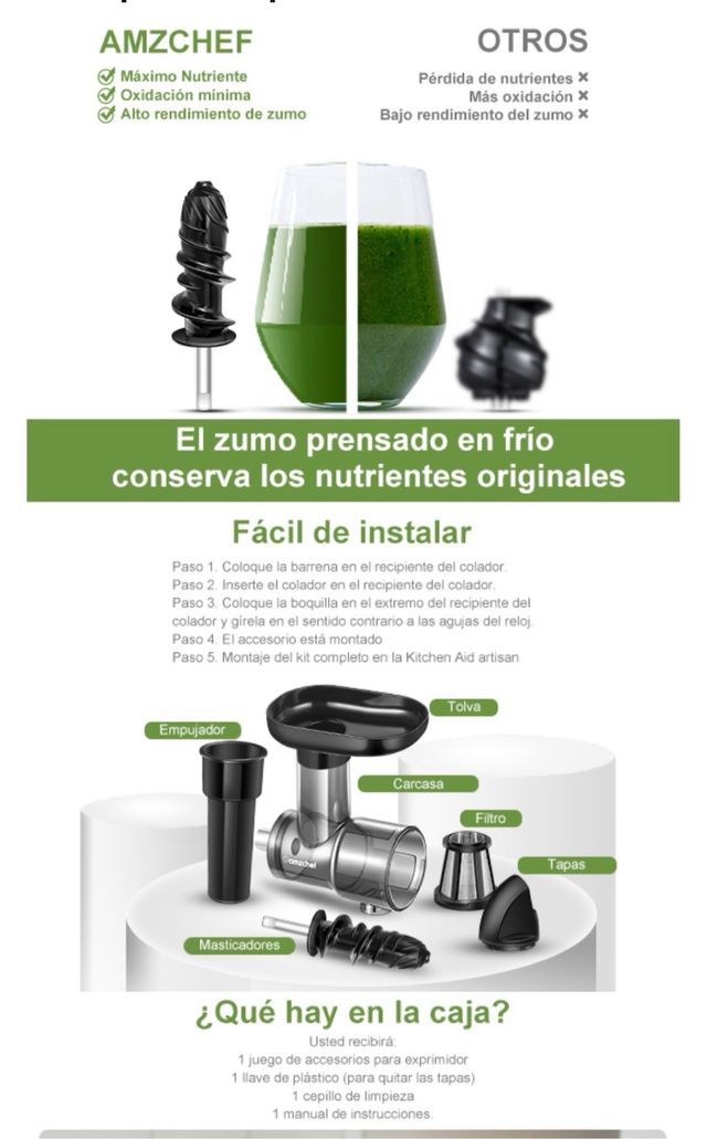 Accesorio exprimidor para KitchenAid artisan