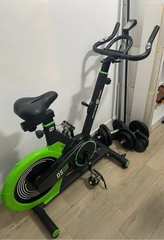Bicicleta Indoor DS06 Verde y Negra