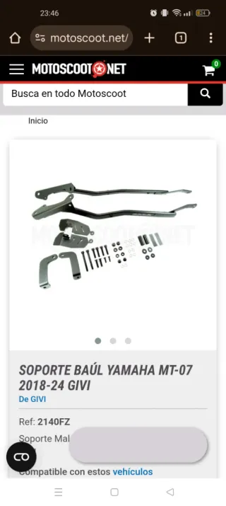 Soporte Baúl Yamaha MT-07 GIVI