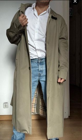 GABARDINA BURBERRY VERDE HOMBRE 52 L OVERSIZE