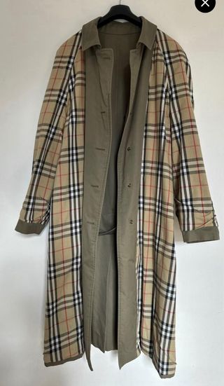 GABARDINA BURBERRY VERDE HOMBRE 52 L OVERSIZE