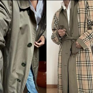 GABARDINA BURBERRY VERDE HOMBRE 52 L OVERSIZE