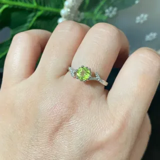 Anillo Peridoto Natural Acero Inoxidable