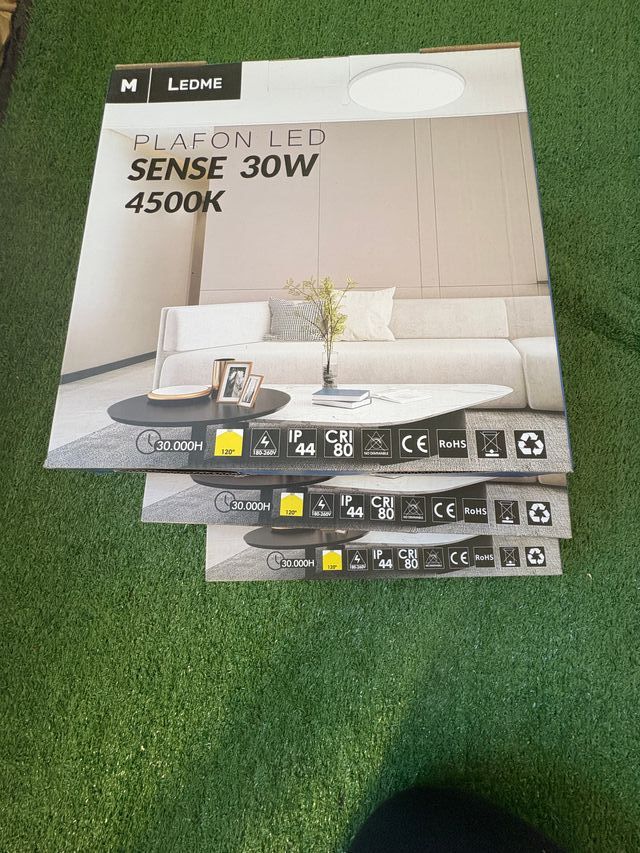 3 Plafones LED Sense 30W 4500K IP44