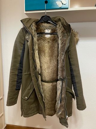 Abrigo Zara Verde Talla XS