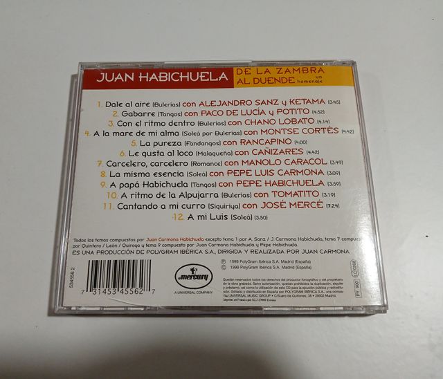 Lote de  2 CD : Juan Habichuela & Vicente Amigo