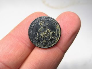 Soberbios 1 Centimo escudo Isabel II 1868 Segovia