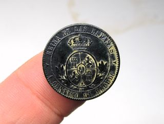 Soberbios 1 Centimo escudo Isabel II 1868 Segovia