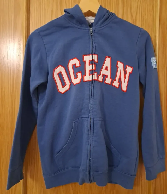 Sudadera azul con capucha 12 años