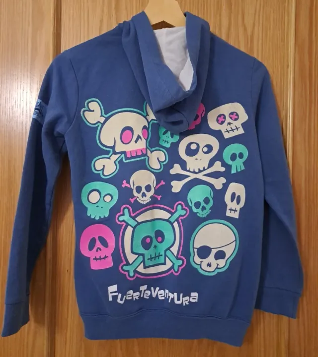 Sudadera azul con capucha 12 años