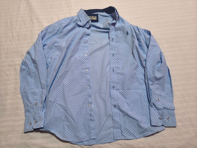 Camisa azul estampada talla L