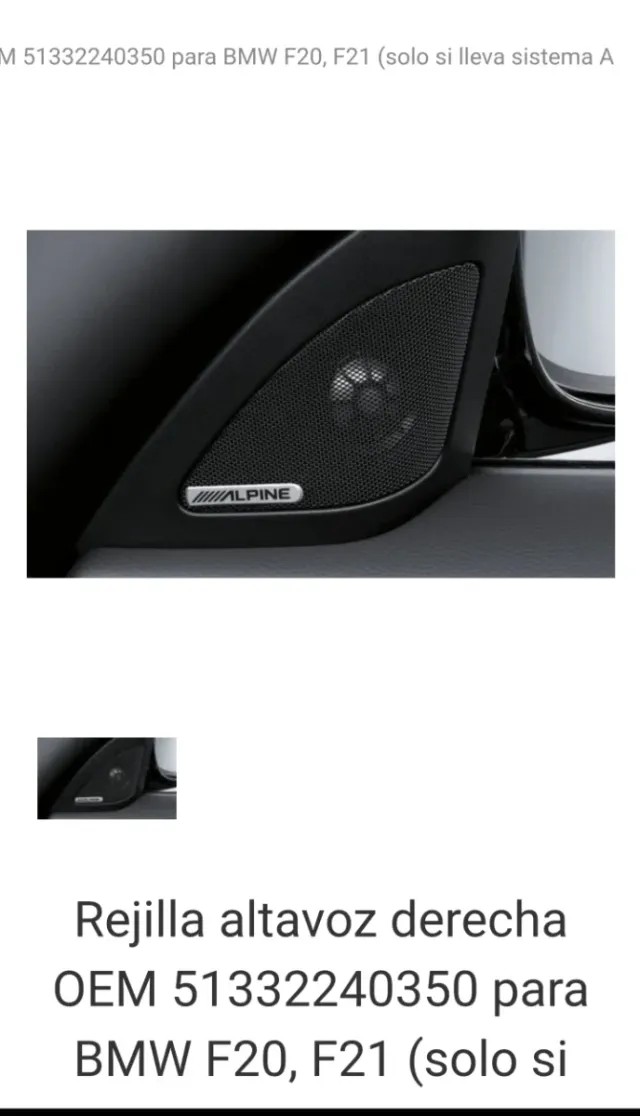 Marco para altavoces puertas BMW f20 Orginales