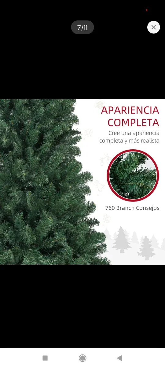 Árbol Navidad 180cm 760 Ramas